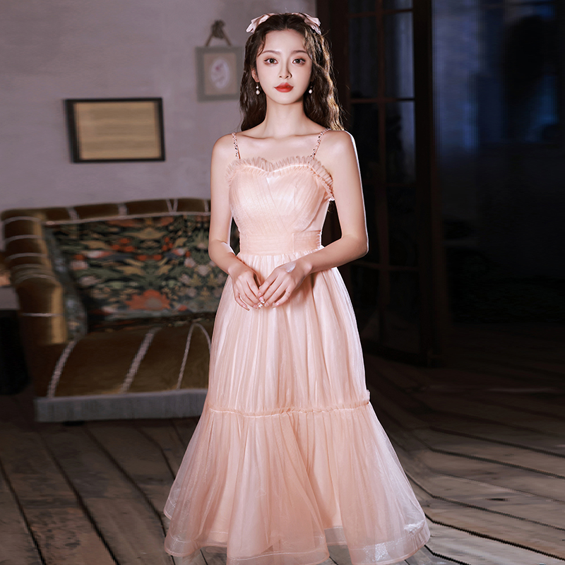 Birthday Style Slim Bridesmaid Dress Pink - Shop at LoveMi