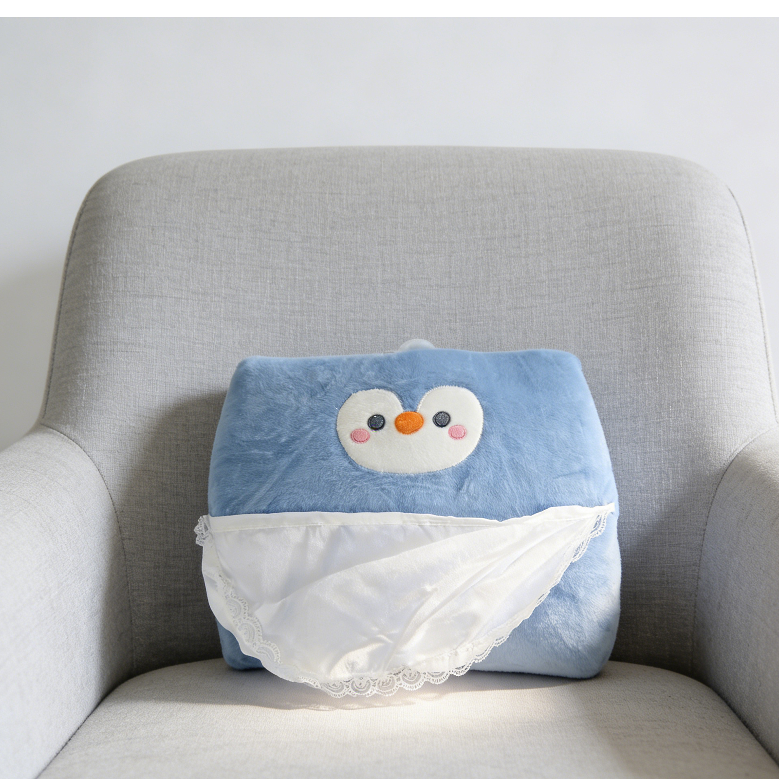 Penguin Back Pillow-Blue 4