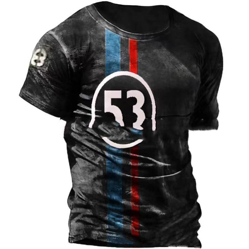 Title 8, Nummer 53 Vintage Herren T-Shirt. Stilvolles Ob...