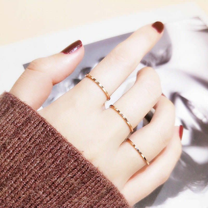 Stylish Glossy Fine Circle Couple Simple Simple Bracelet Ring