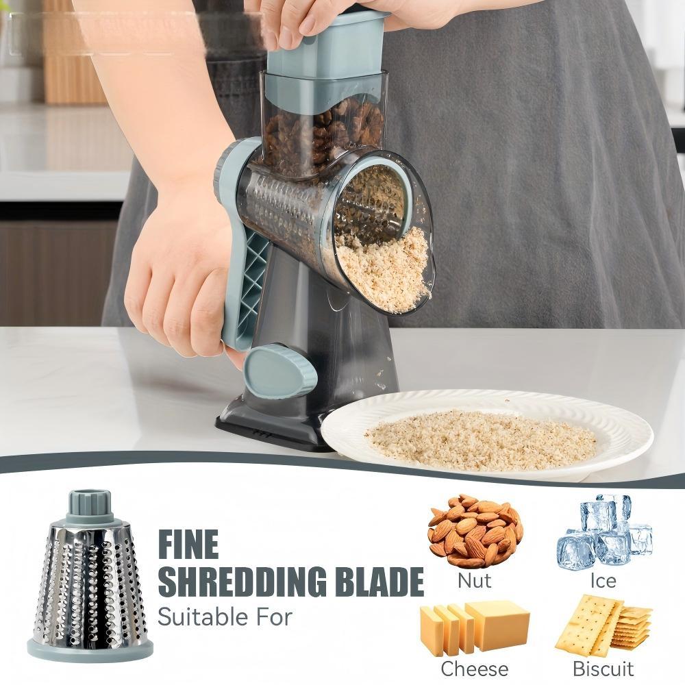Hand Crank Rotary Vegetable Cutter  Multifunctional Drum-Style Grater, Slicer, And Shredder Suitable For Cheese, Nuts, Biscuits, And Ice  Manual Kitchen Food Chopper
