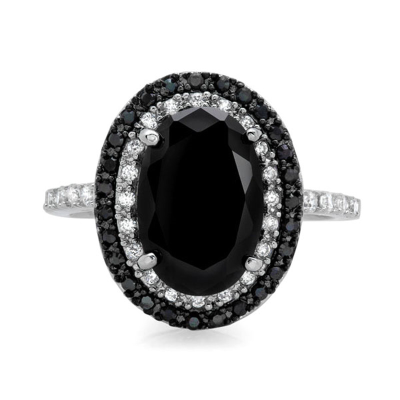 Title 1, Bague femme en zircon noir tendance