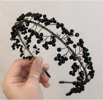 Versatile And Elegant Going Out Headdress Hair Accessories Temperament Retro Bridal Headband Black - Shop at LoveMi
