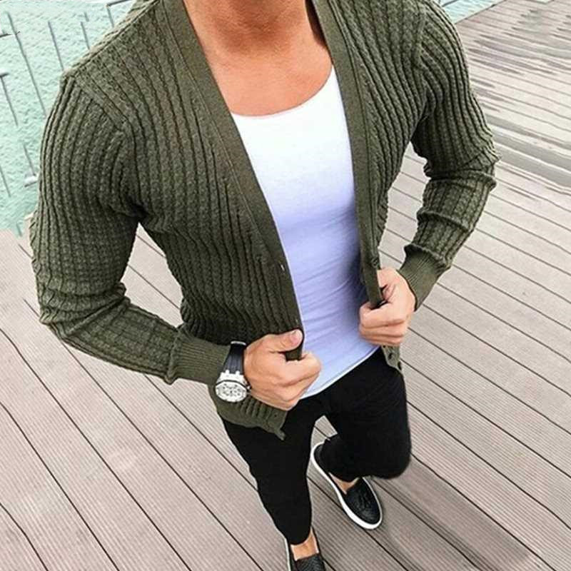 New Men's Loose Knit Sweater Sweater Coat