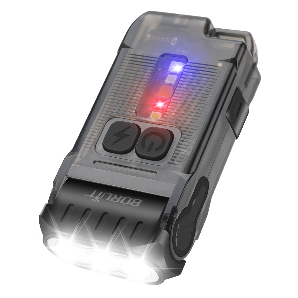 BORUiT V15 EDC Flashlight 1200LM LED Fluorescence Keychain Work Light With Magnet Type-C Rechargeable Camping Pocket Lantern - Image 1