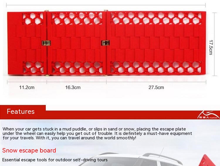 Folding Anti Slip Mud And Snow Rescue Board For Automobiles