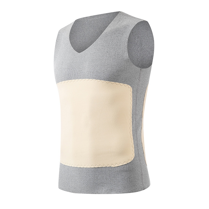 Traceless Heating Men's Warm Vest With Plush Cotton