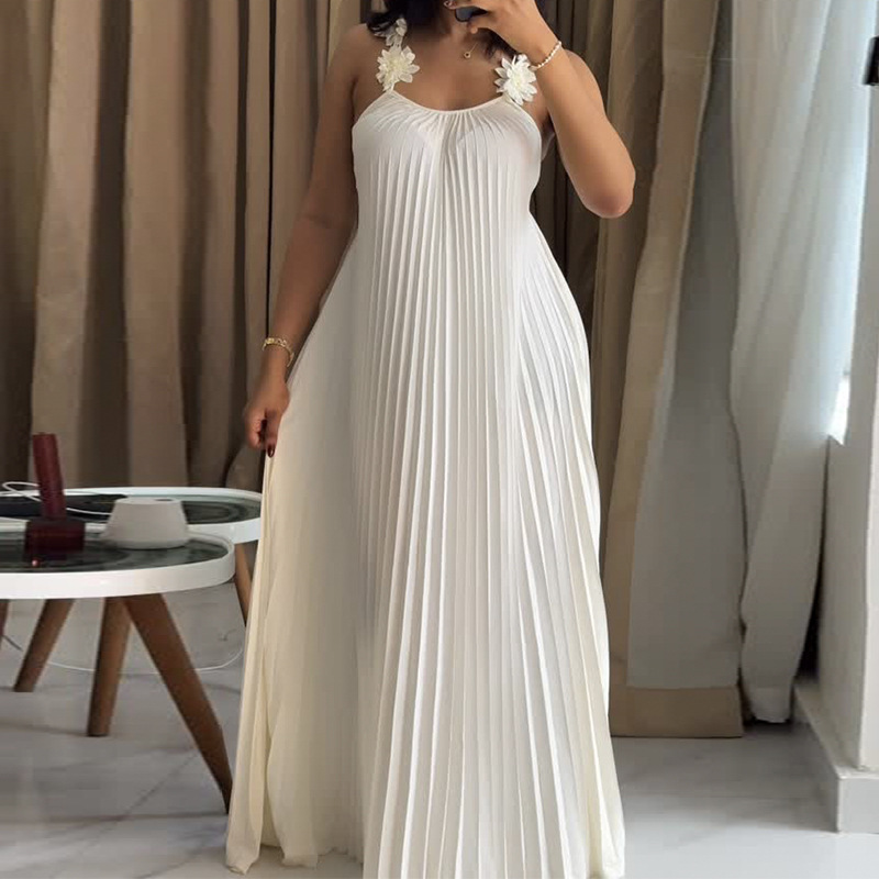 Vacation Suspender Pleated Dress - Image 3