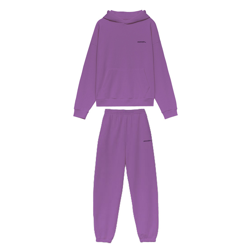 Title 1, Ataro Purple Hooded Hoodie Top Belted Sweatpants