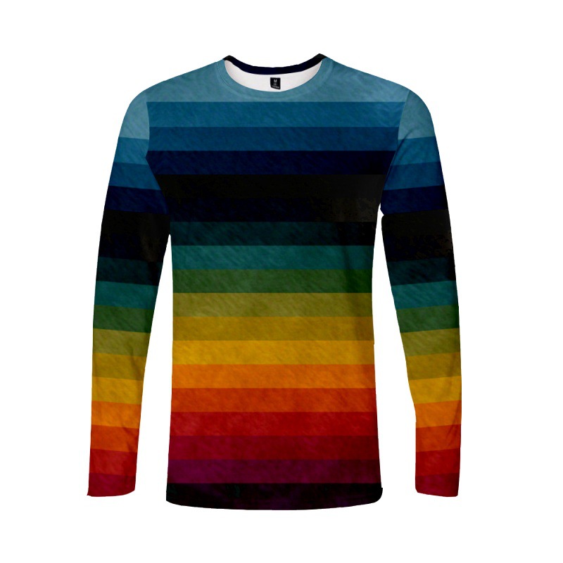 3D Digital Printing Casual Trend Men's Long-sleeved T-shirt