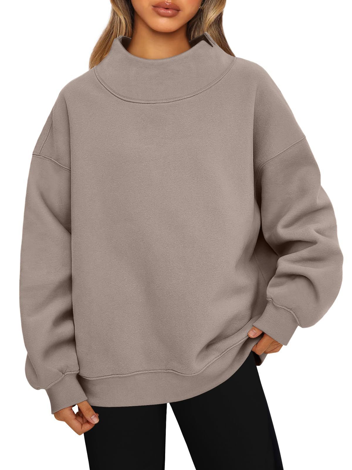 Amazon 2026 European And American Style Sweatshirt Long-Sleeved High-Neck Pullover Sweatshirt Casual Sweatshirt Fleece-Lined Top For Women — image 11 of 12