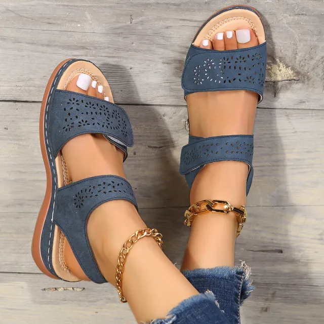 Slope heeled Casual Thick Sandals Blue - Shop at LoveMi