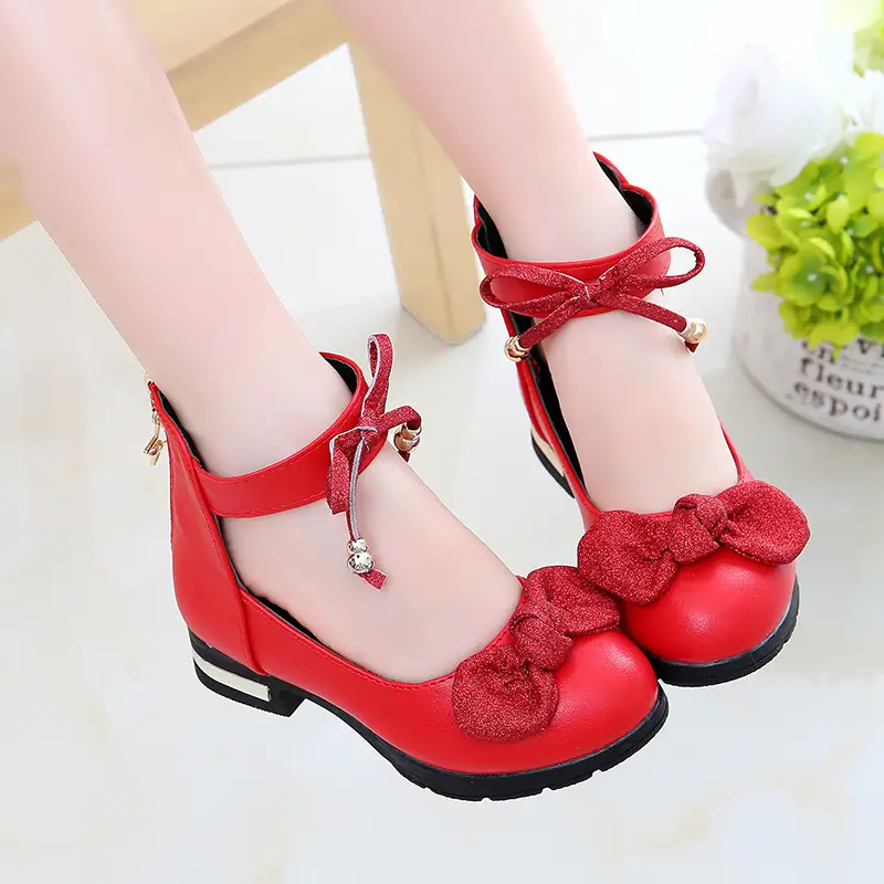 Black Korean Soft Sole Princess Shoes For Children And Girls