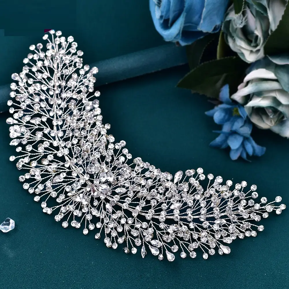 Bridal Headwear Hair Accessories, Handmade Rhinestone Hair Band