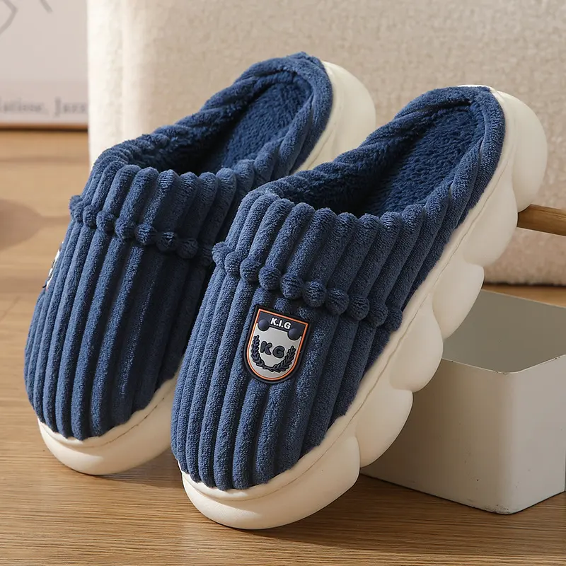 Winter Corduroy Slippers Home Bedroom Floor Plush Shoes Fashion