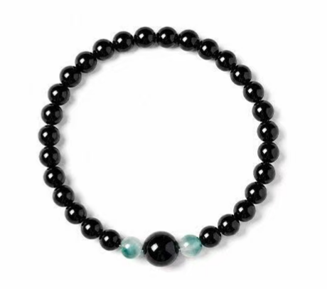 Old Money Style Obsidian Beaded Bracelet