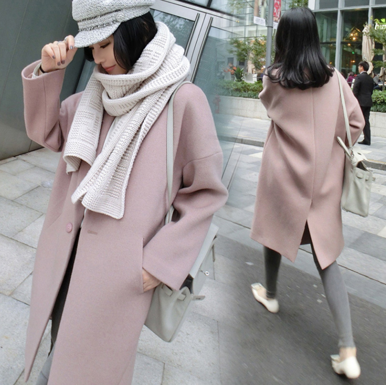 Women's Mid-length Profile Loose Woolen Coat