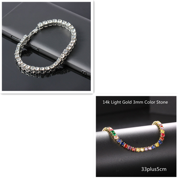 Fashion Hip-Hop Single Row Diamond Bracelet For Men