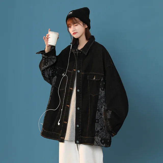 Women's Denim Jacket Loose Korean Style New Spring And Autumn Thin Top Black - Shop at LoveMi