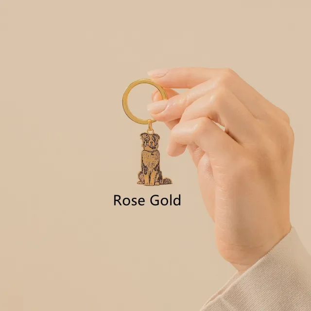 Fashion Simple Pet Pattern Keychain Charm Rose Gold - Shop at LoveMi