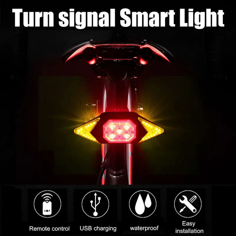 USB Rechargeable Bicycle Turn Signal Wireless Remote