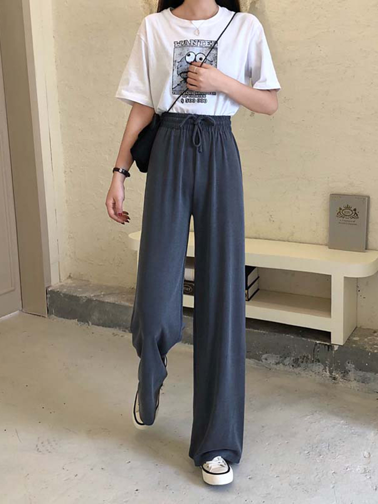 Title 4, Ladies Loose High Waist Straight Suit Pants