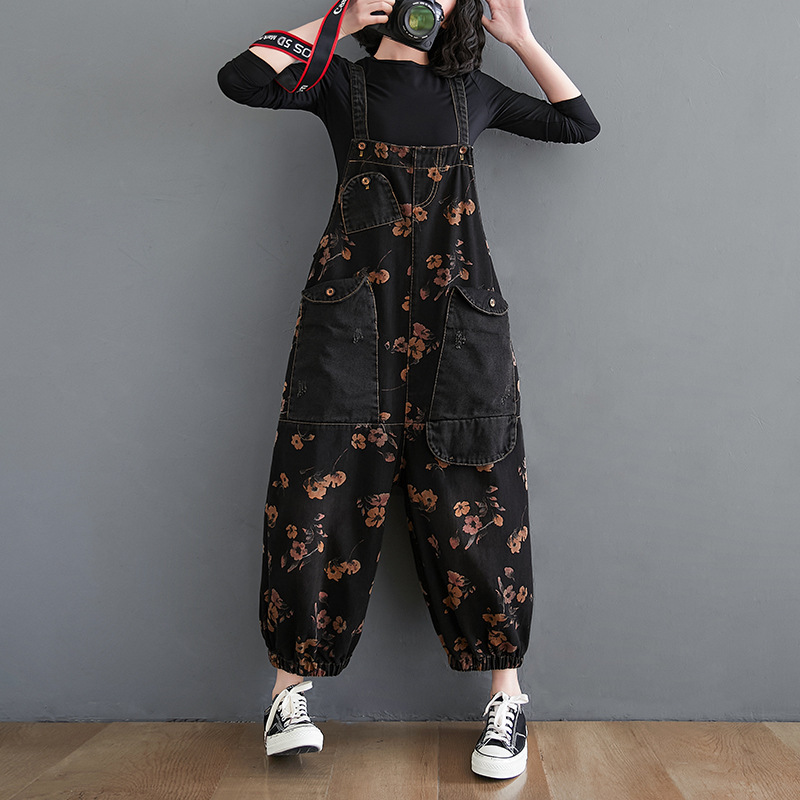 New Large Women's Wide Leg Jumpsuit Retro Fashion Loose - Image 4