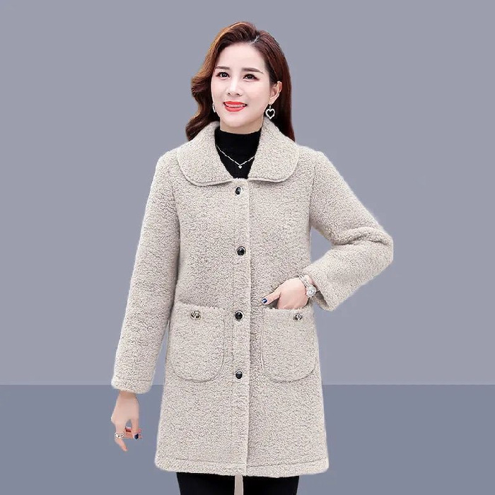 Middle aged And Elderly Mothers Winter Clothes Keep Warm White - Shop at LoveMi