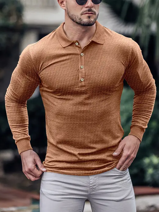 3D Printed Lapel Loose And Comfortable Polo Shirt