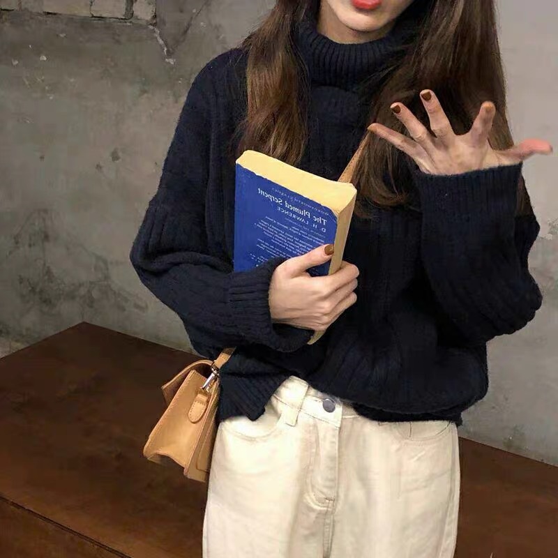 Loose Lazy Style Long Sleeve Thermal Knit Sweater