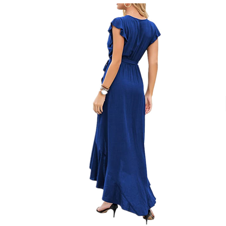 Women's Irregular Swing Dress With Slits And Straps