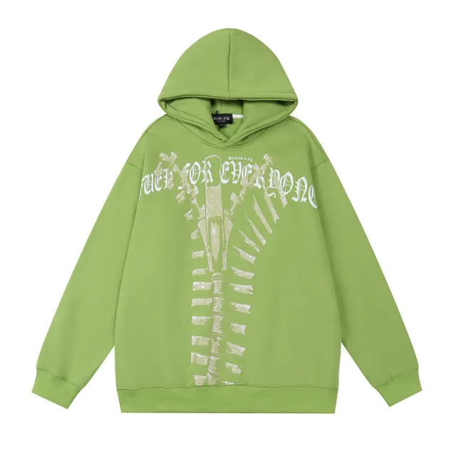 Vintage Plush Hoodie Autumn Winter Couple High Street Pullover Green - Shop at LoveMi