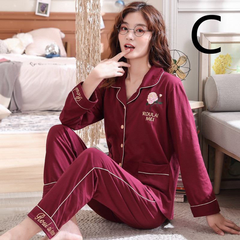 Title 1, Ladies Cotton Pajamas Cute Long-sleeved Summer ...