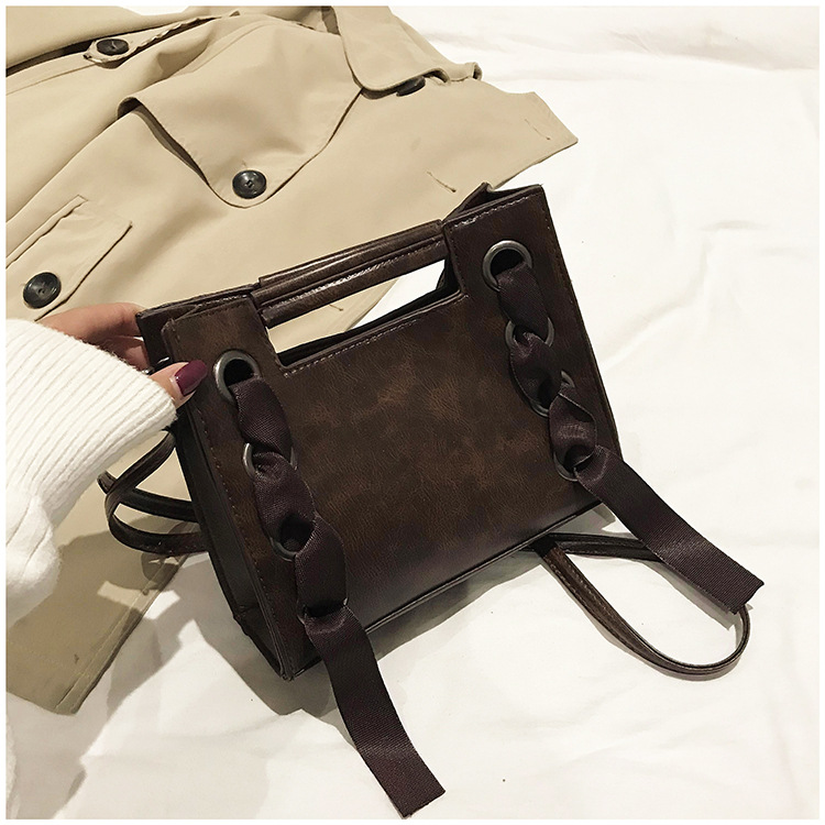 Title 1, Small square oilskin bag with silk scarf. Daily...