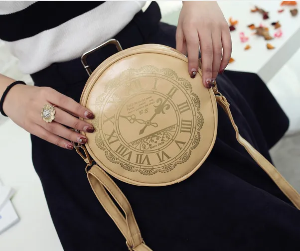 Small Round Bag Graffiti Retro One shoulder Diagonal Women's Bag Khaki - Shop at LoveMi