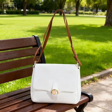 Plain Cross Body Bag-White 2048 — view 4