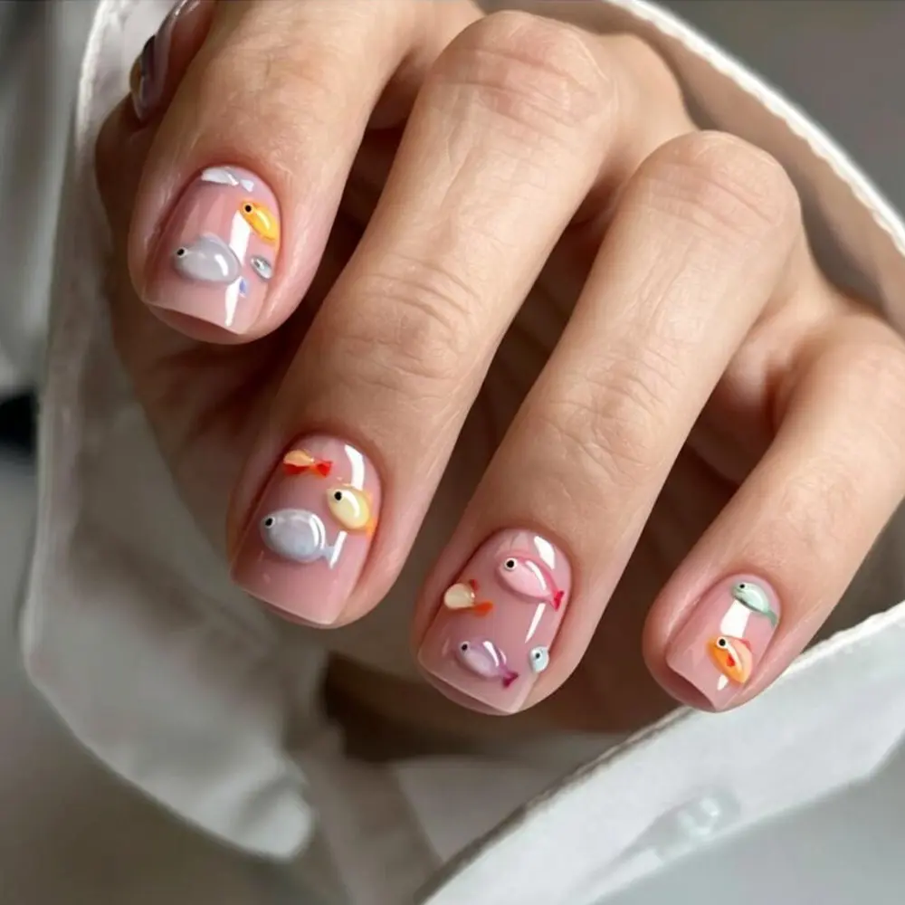 Of Short Square Acrylic Nail Stickers