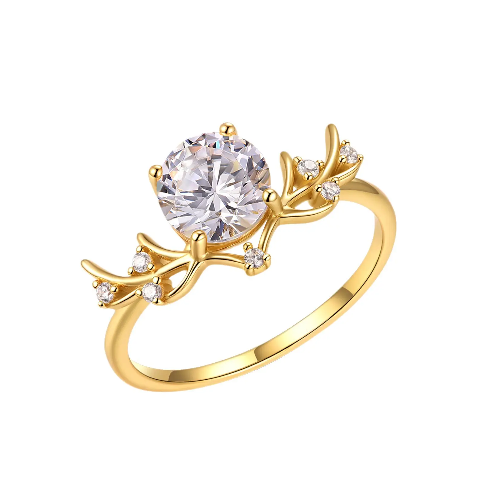 S925 Sterling Silver 7.0mm Round Moissanite Twig