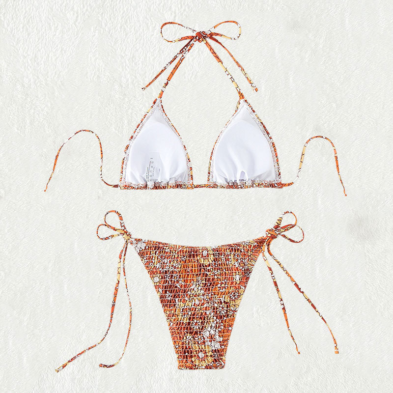 Fragmented Lace Up Sexy Bikini