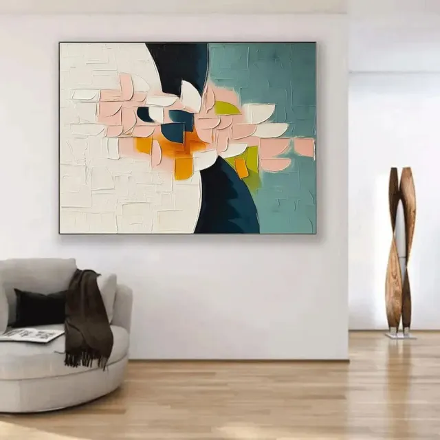 Handmade Oil Painting Canvas Wall Art Decoration 3D Color Palette Knife Thick Oil Flower Modern Abstract For Home Living Room Decor Rolled Frameles... Without Inner Frame - Shop at LoveMi