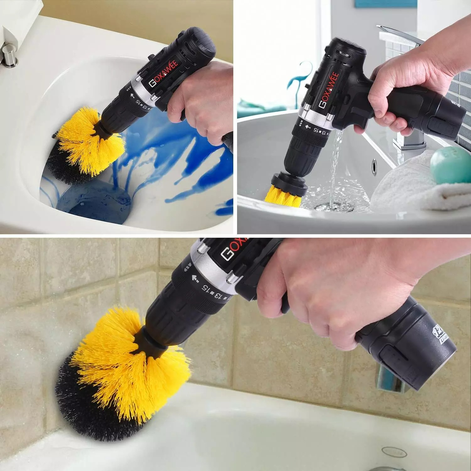 Scrubber Brushes Set Kit with Adapter. we ship only inside the US, USPS First Class Package 2 Day Handling , 2-5 Day Shipping. Scrub Brush Drill Attachment Kit - All Purpose Power Scrubber Brush Cleaner for Grout, Floor, Tub, Shower, Tile, Corners, Bathro