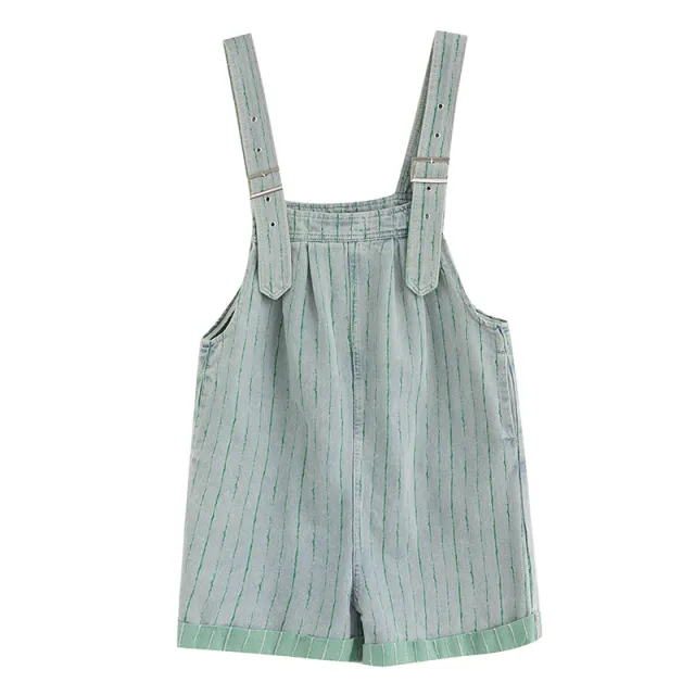 Fashion Striped Denim Straps Shorts Striped Overalls 2Xl - Shop at LoveMi