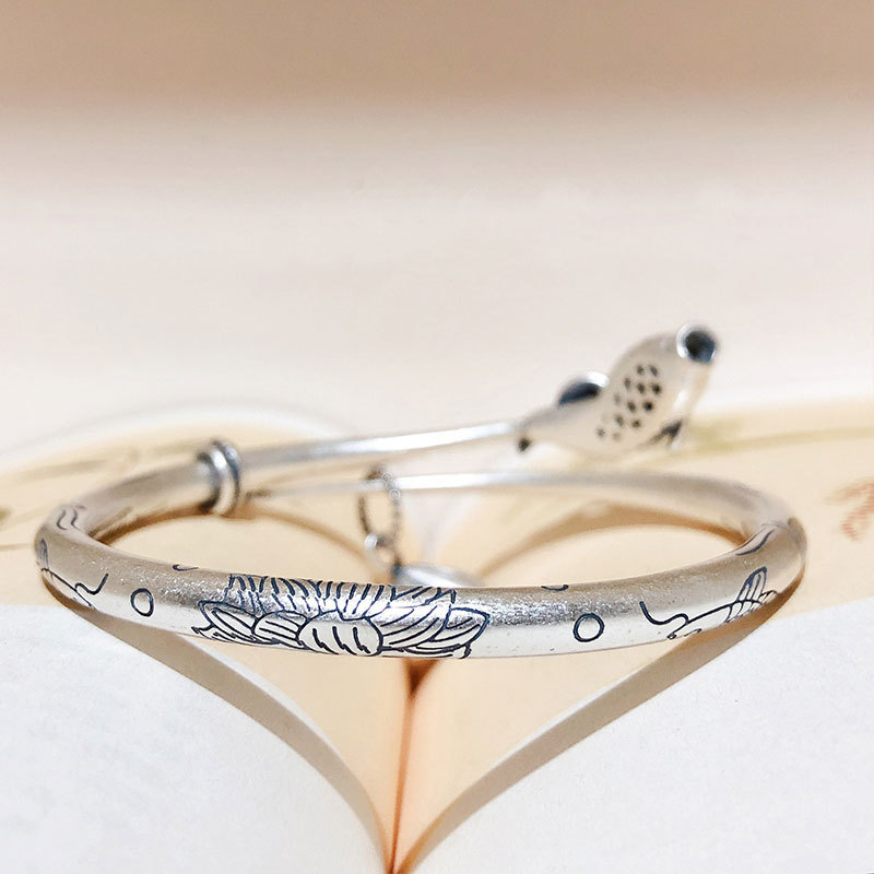 Title 2, Sterling Silver Retro Literary Ethnic Bracelet....