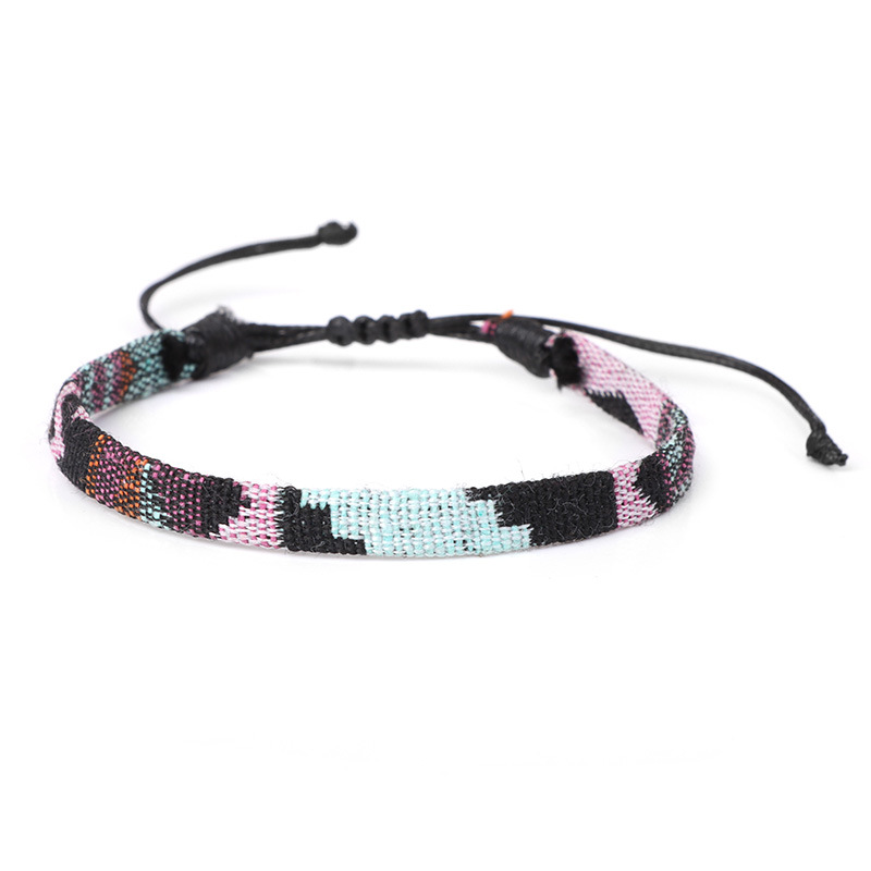 Iridescent Boho Bracelet Original Handmade Cotton Linen