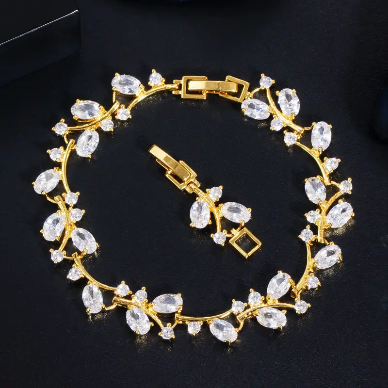 Women's Fashion Zircon Real Gold Plating Hypoallergenic Bracelet