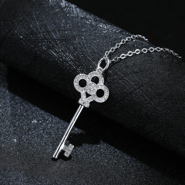 925 Sterling Silver Key Necklace