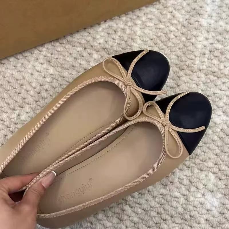 Women Square Toe Bow Slip-on Flats, Hidden Platform Gentle Evening Wind Grandma Shoes, 2026 New Versatile Low Cut Shoes For Petite Ladies