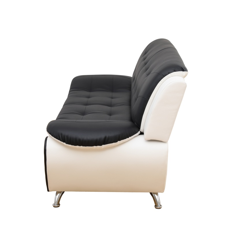 Pickup Only--Black & White Faux Leather 3-Piece Couch Living Room Sofa Set