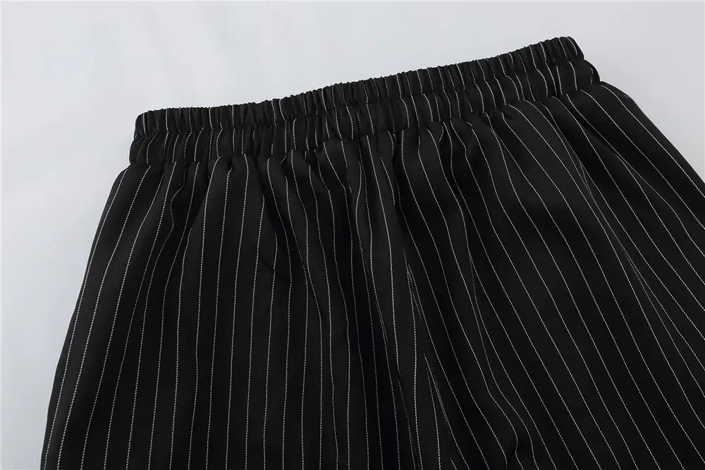 Vibe Style Strap Design Vertical Stripes Overall Suit Men