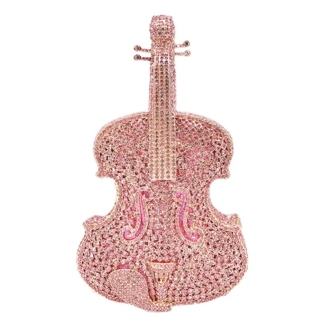 Diamond Cut Out Fashionable Violin Shoulder Bag Pink - Shop at LoveMi